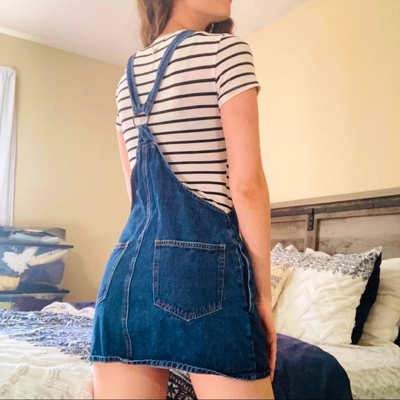 Forever 21 Denim Blue Mini Overall Dress Small - Picture 4 of 11